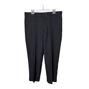 Michael Brandon Mens Black Pinstripe Dress Pants 36x30 Polyester